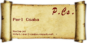 Perl Csaba névjegykártya