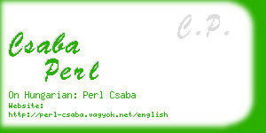 csaba perl business card